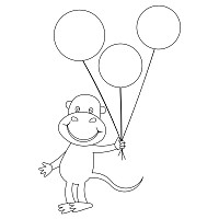 monkey with balloons block 001